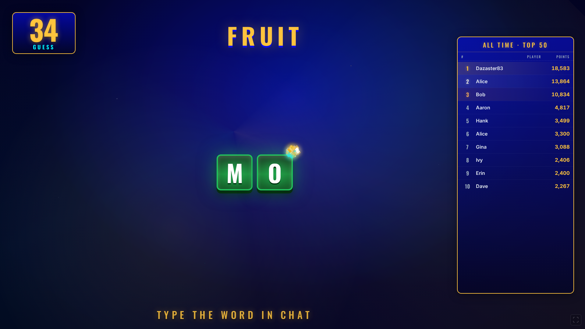 More letters revealed in green tiles