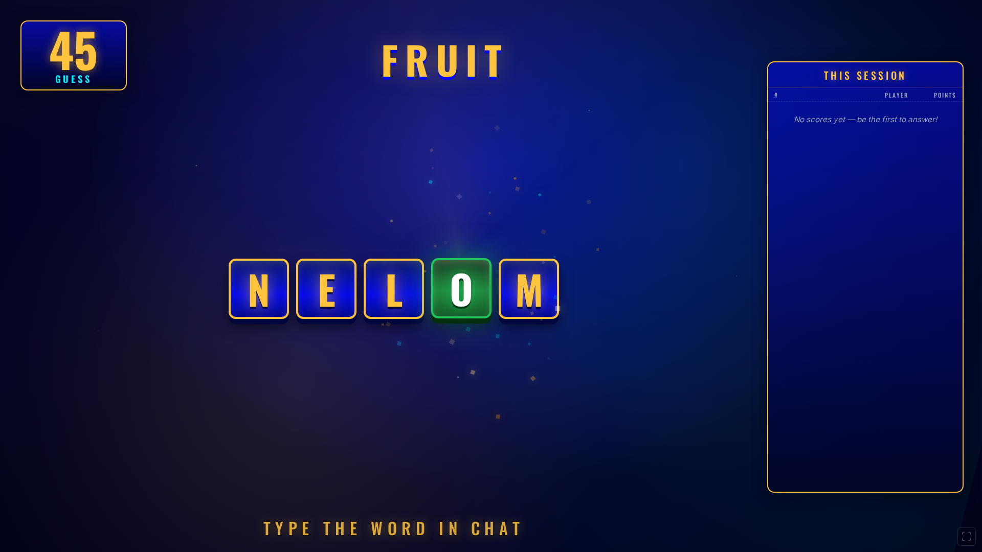 Round mid-play with a green hint letter snapping into position